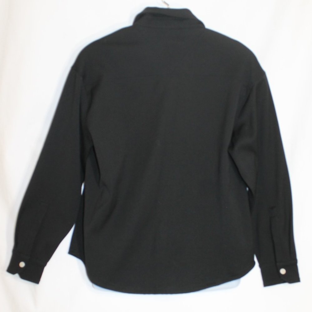 REPRESENT MEN'S BLACK SNAP FRONT JACKET SIZE MEDIUM COLLARED POCKETS LONG SLEEVE - Picture 10 of 13